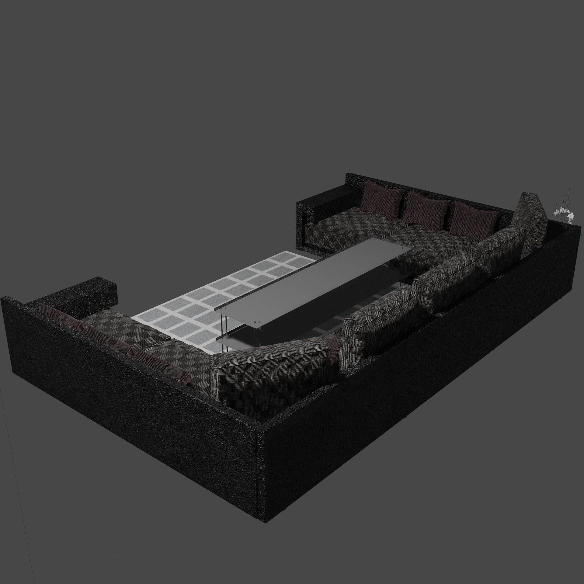Corner sofa 3D model Free low-poly 3D model_29