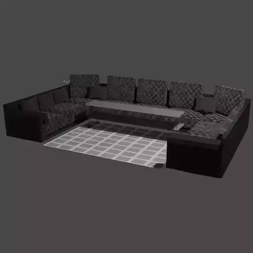 Corner sofa 3D model Free low-poly 3D model