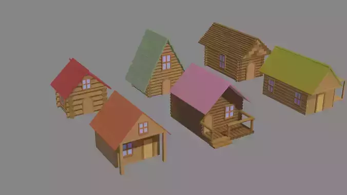 Low Poly Forest Houses Pack