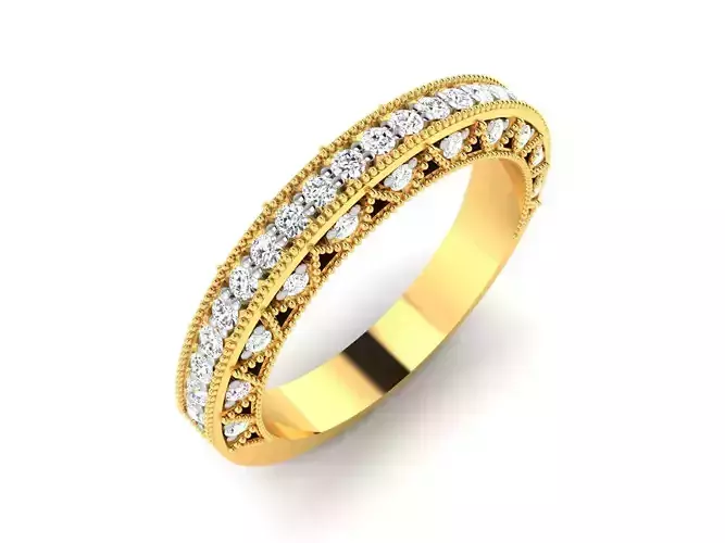 Solitaire Women Engagement Wedding Ring 3dm Render Detail