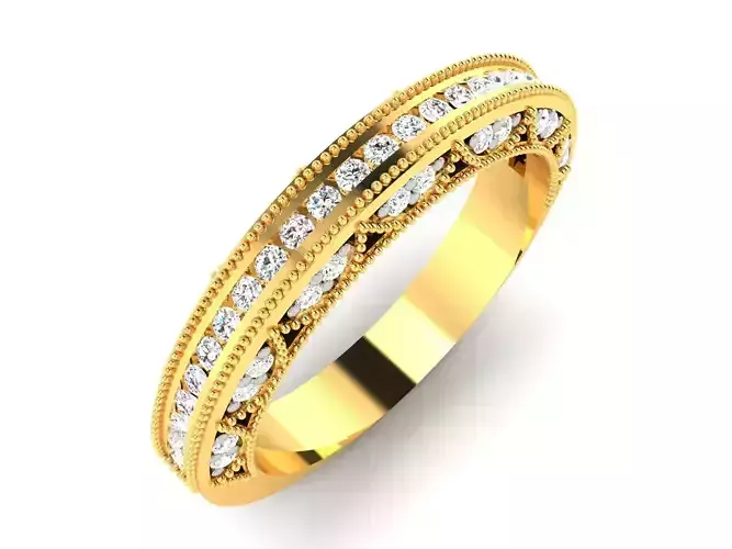 Solitaire Women Engagement Wedding Ring 3dm Render Detail