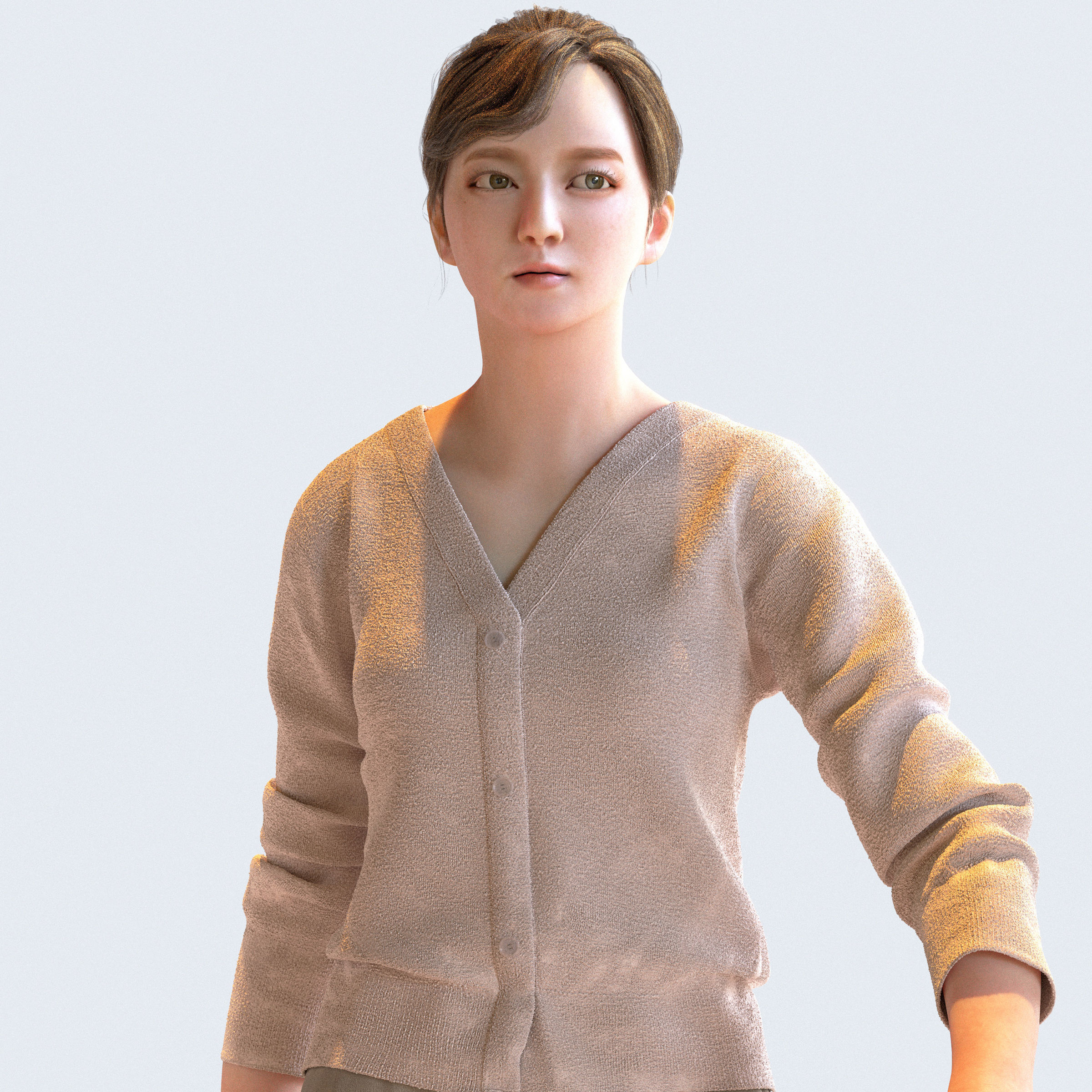 Posed Asian Business Woman - 5 Pack 4 - B1-F4H 3D model_14