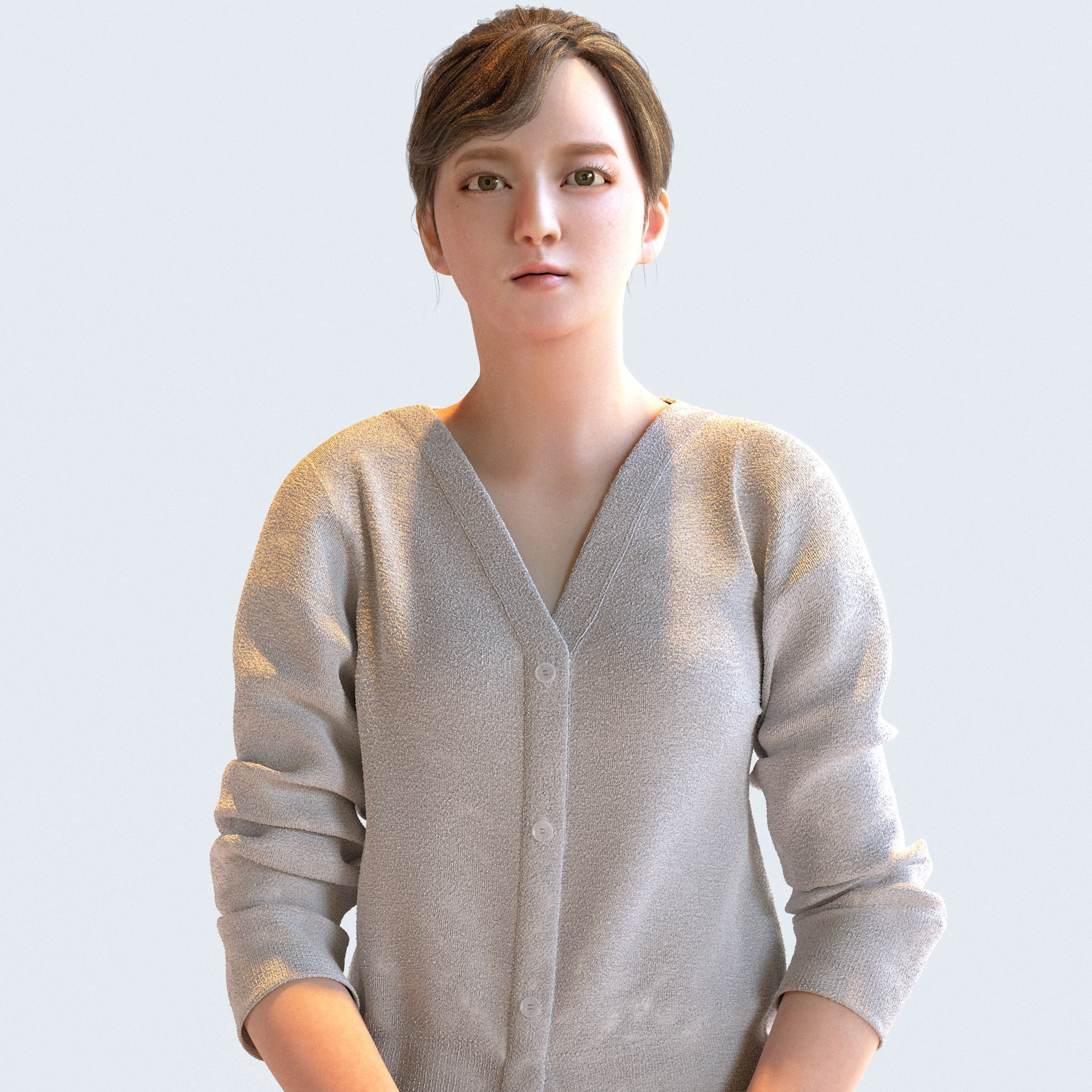 Posed Asian Business Woman - 5 Pack 4 - B1-F4H 3D model_10