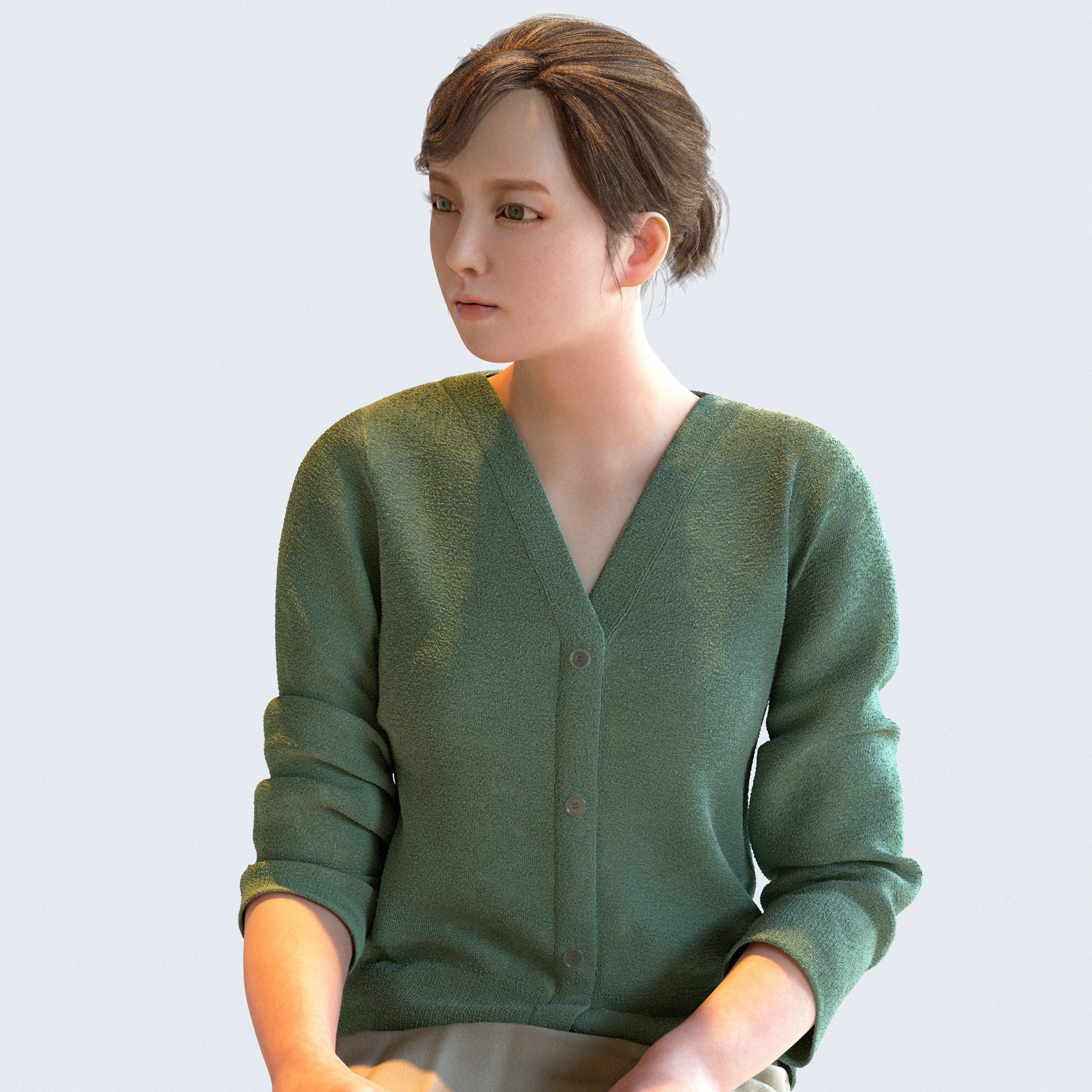 Posed Asian Business Woman - 5 Pack 4 - B1-F4H 3D model_18