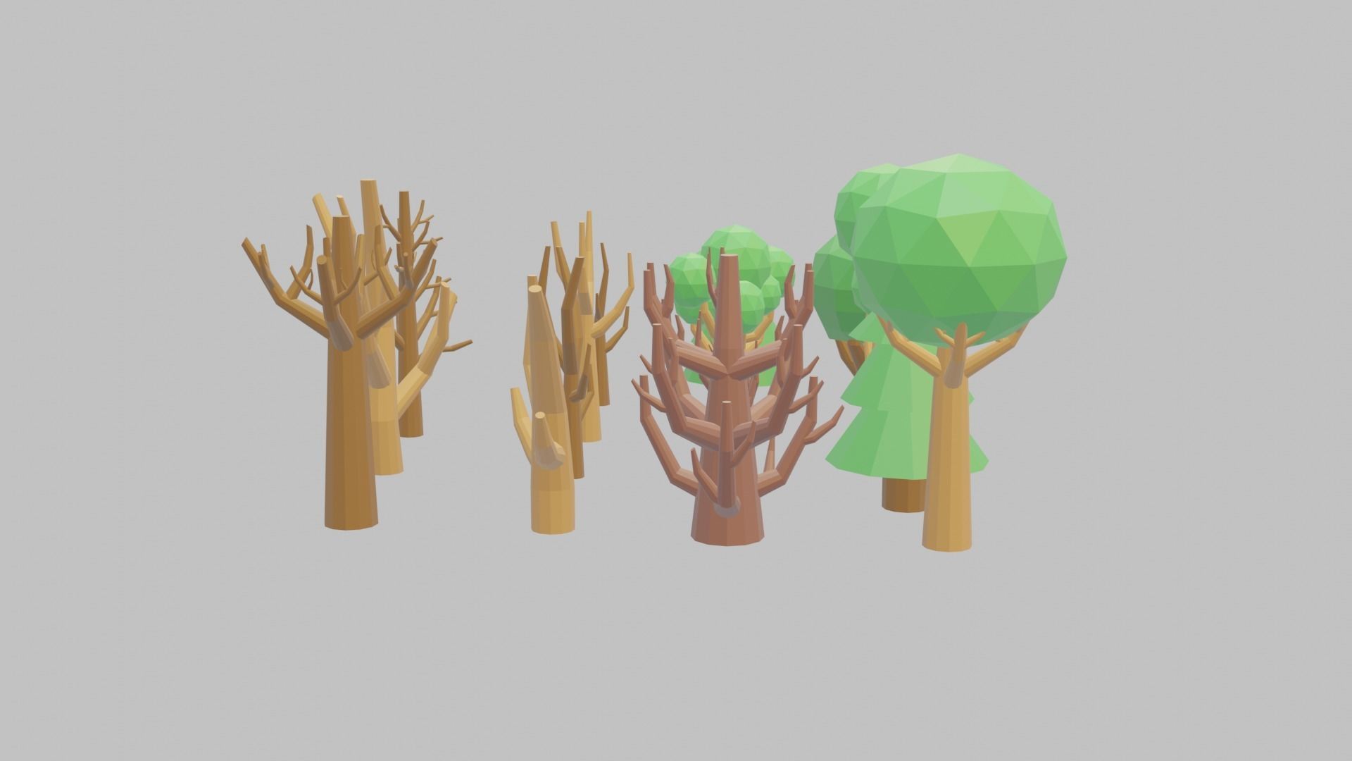 Lowpoly Forest Tree Nature Pack Low-poly 3D model_3