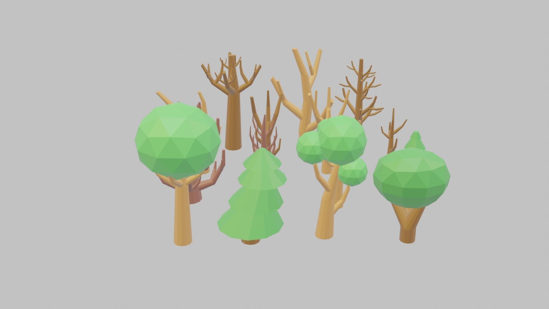 Lowpoly Forest Tree Nature Pack Low-poly 3D model_2