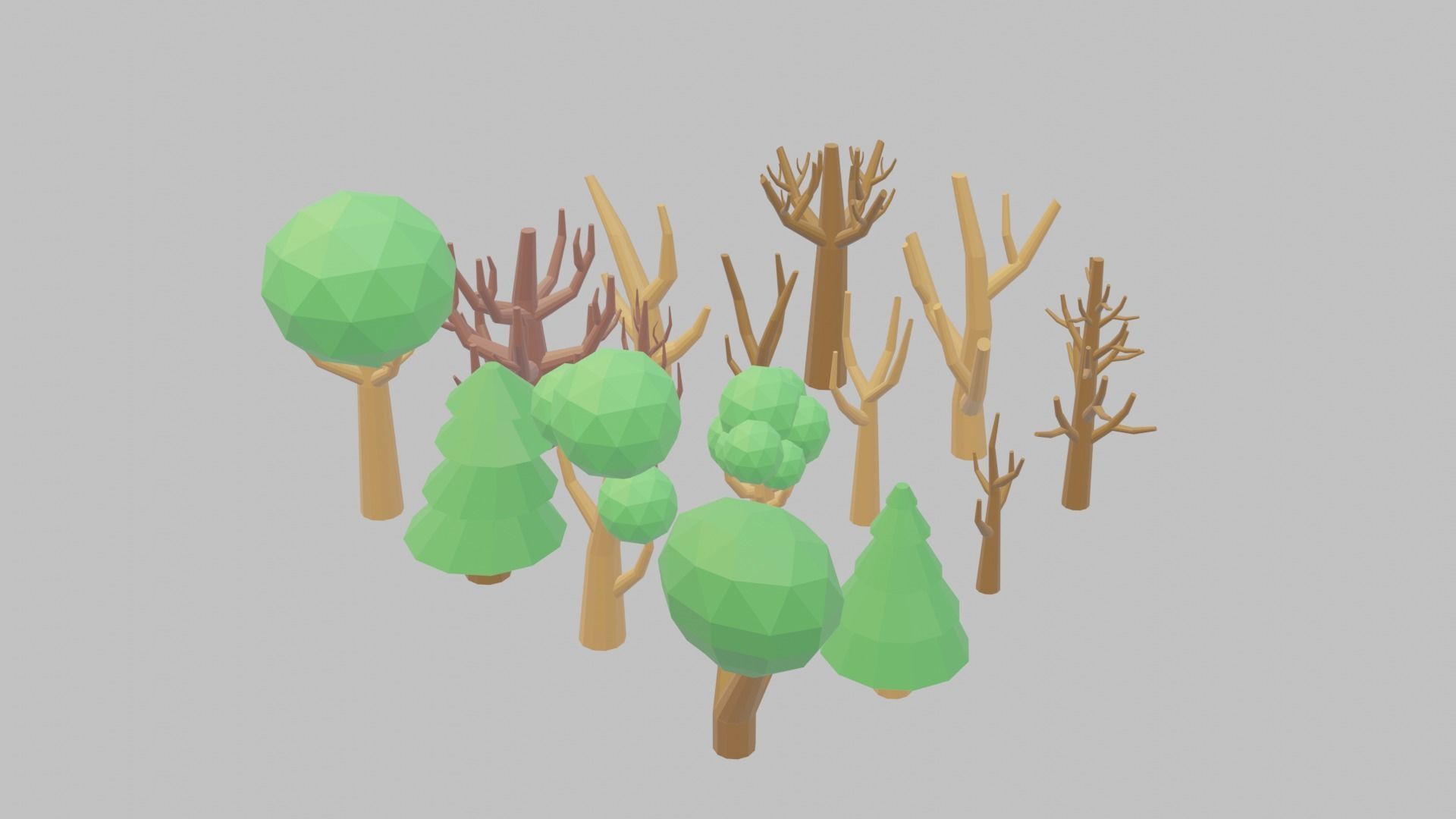 Lowpoly Forest Tree Nature Pack Low-poly 3D model_5