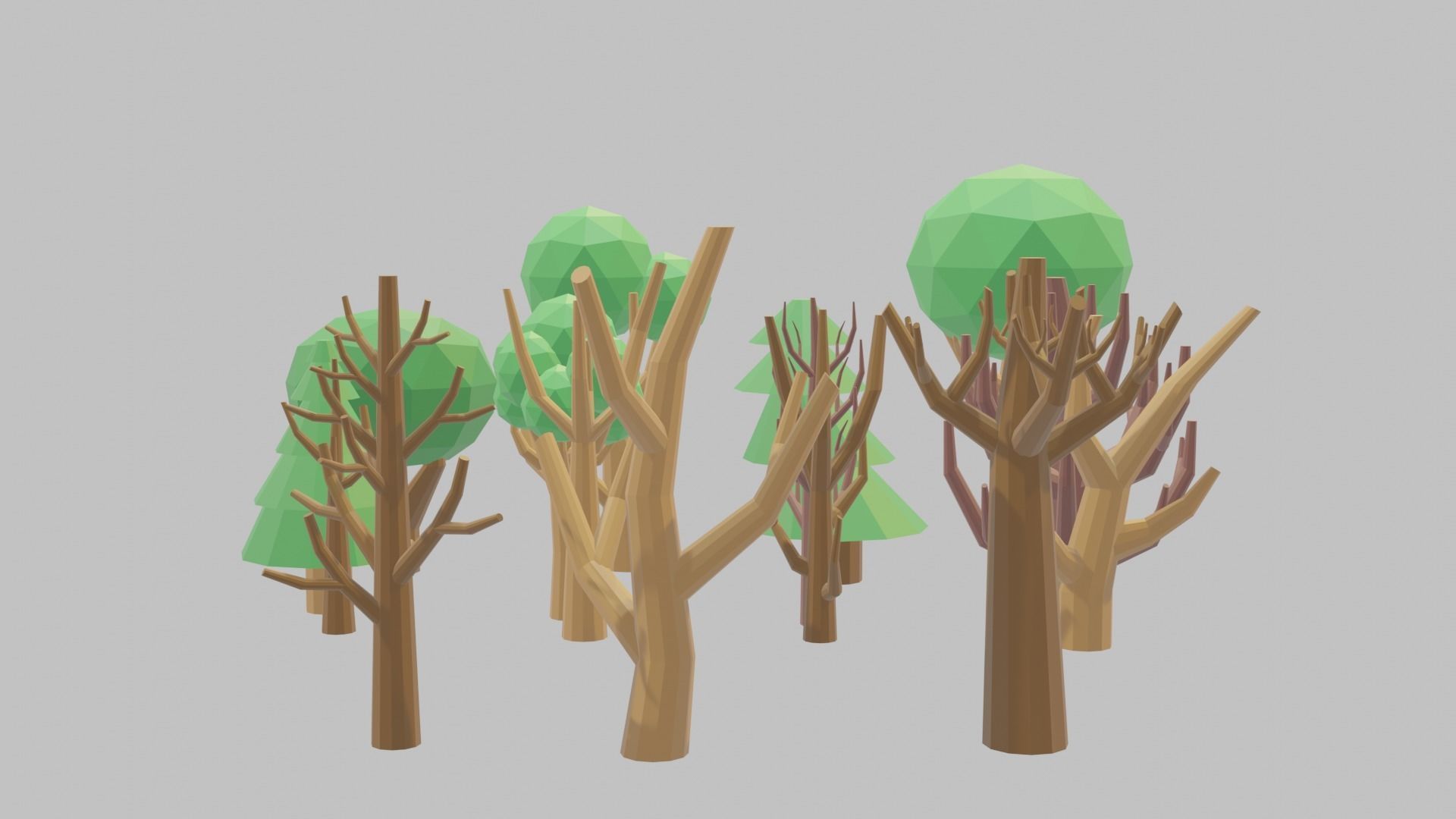Lowpoly Forest Tree Nature Pack Low-poly 3D model_1