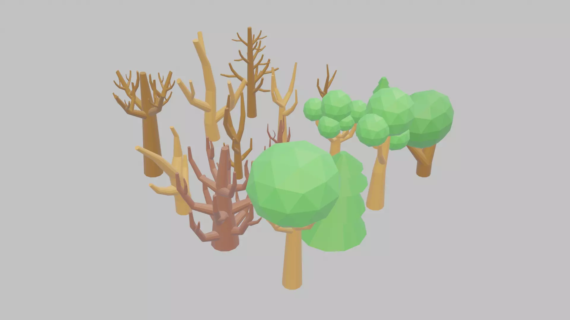 Lowpoly Forest Tree Nature Pack Low-poly 3D model_0