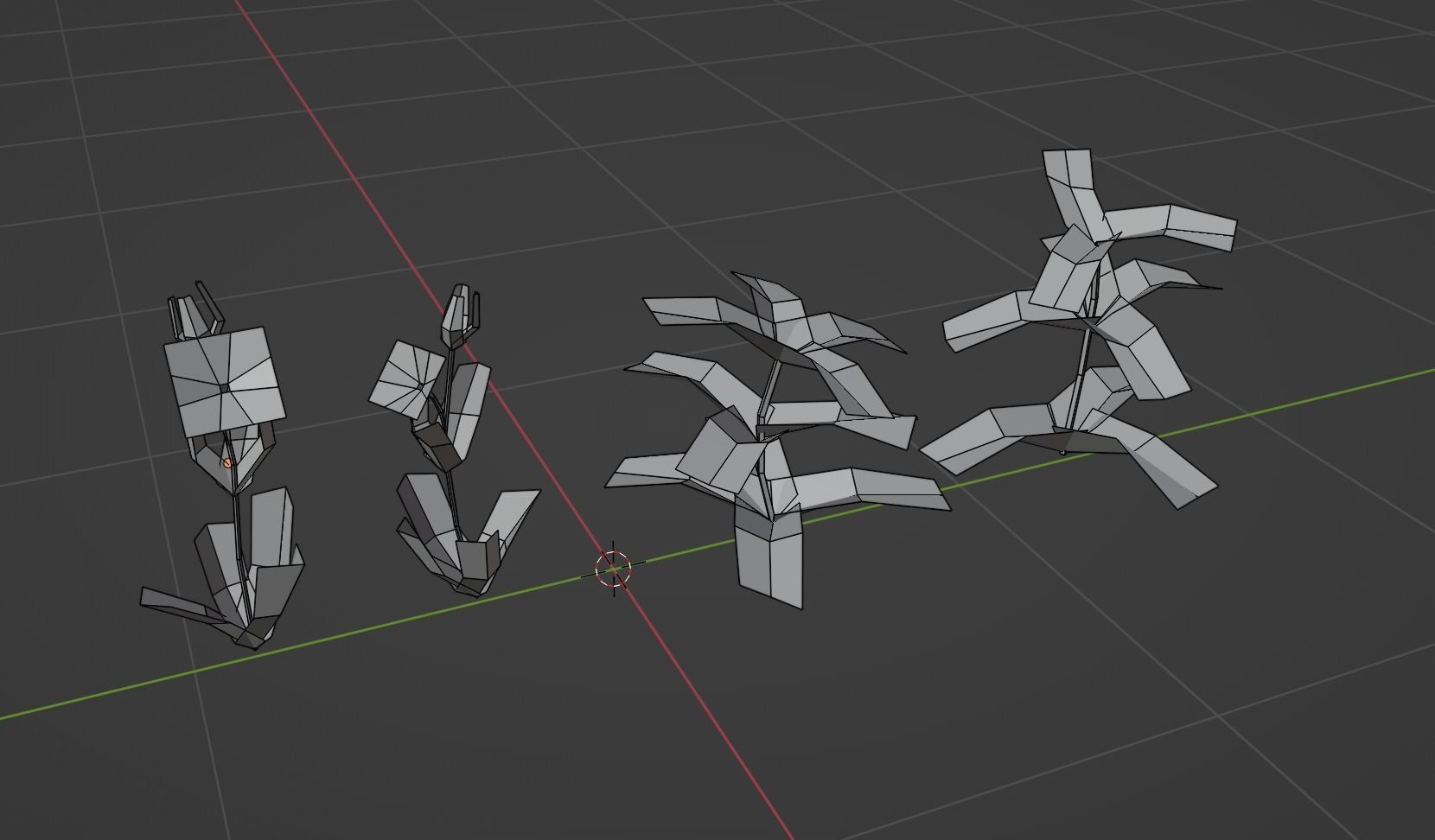 Vinca minor grass Low-poly 3D model_2