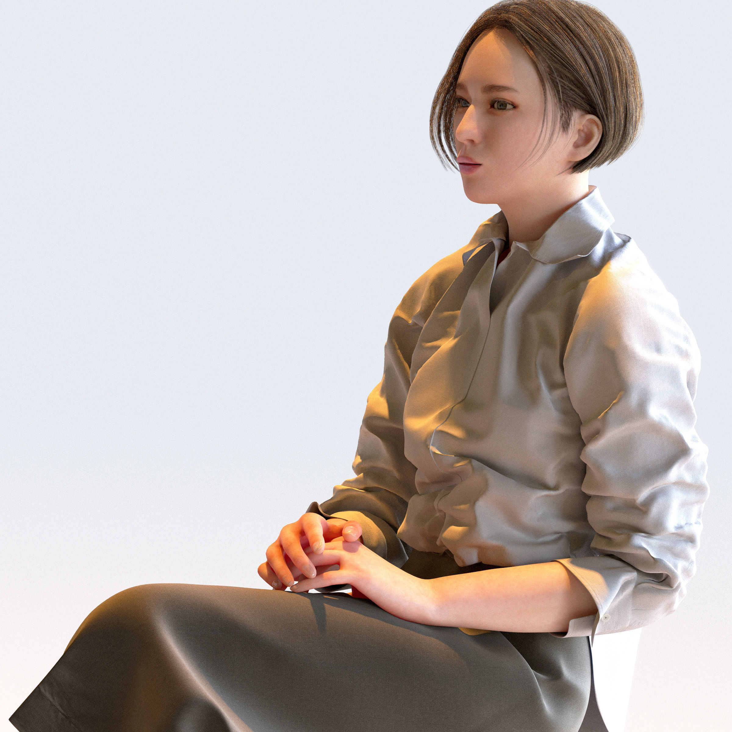 Posed Asian Business Woman - 5 Pack 5 - B1-F5F 3D model_18