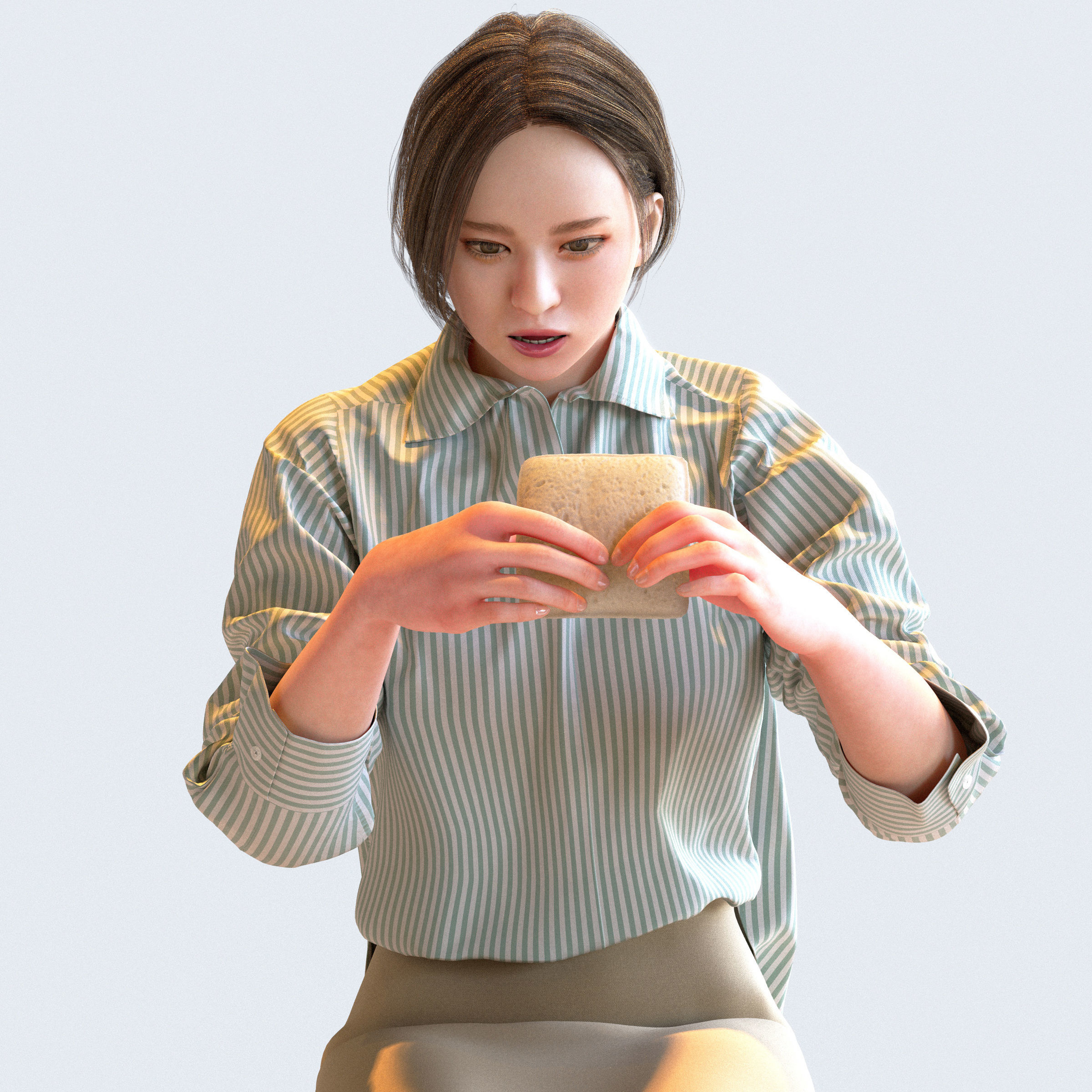 Posed Asian Business Woman - 5 Pack 5 - B1-F5F 3D model_2