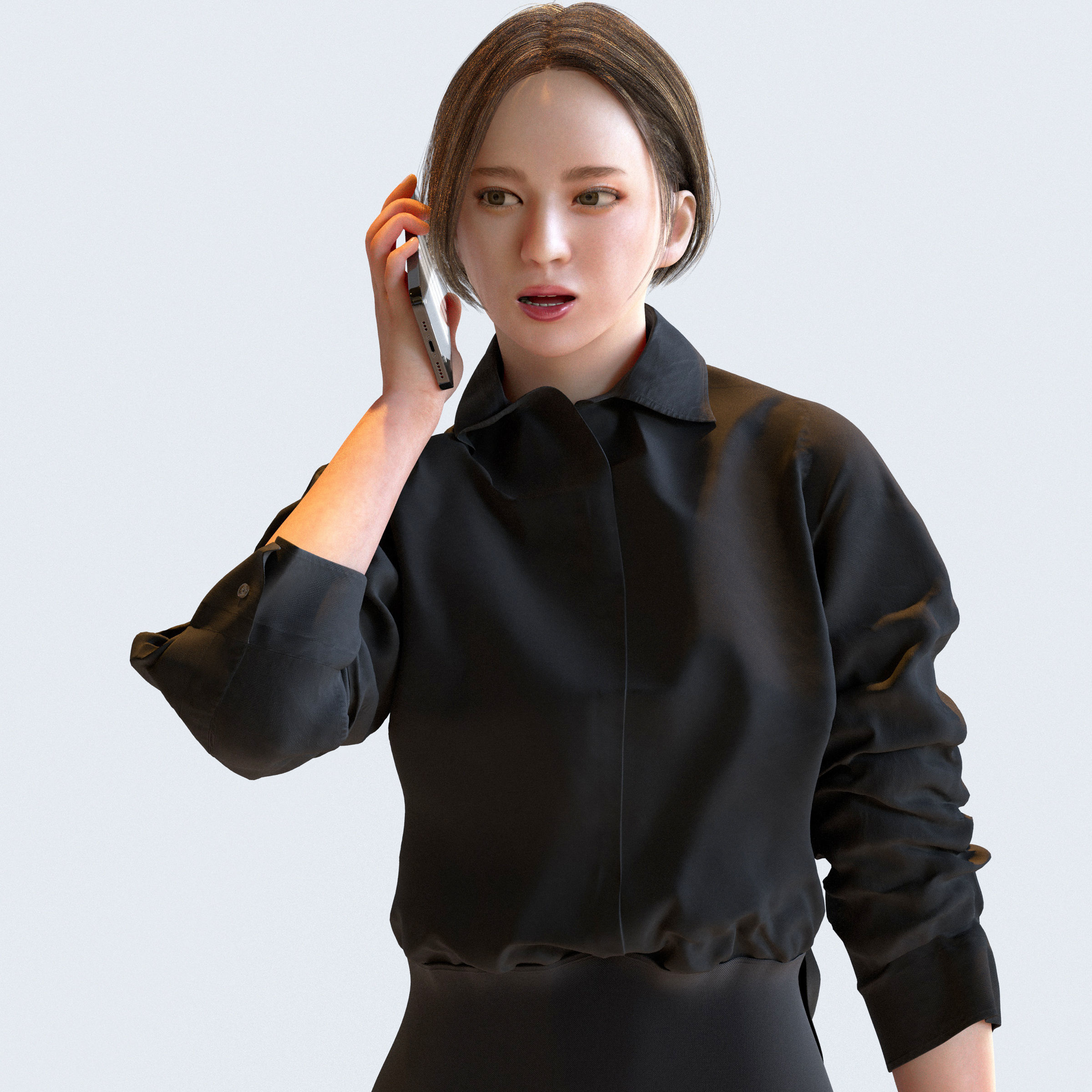 Posed Asian Business Woman - 5 Pack 5 - B1-F5F 3D model_10