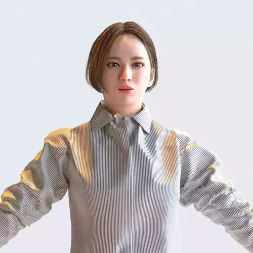 Asian Business Woman in A-pose 5 - B1-F5F A 3D model