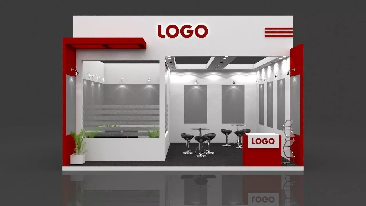 Exhibition Booth 3D Model 6 mtr x 6 mtr 3D model_0