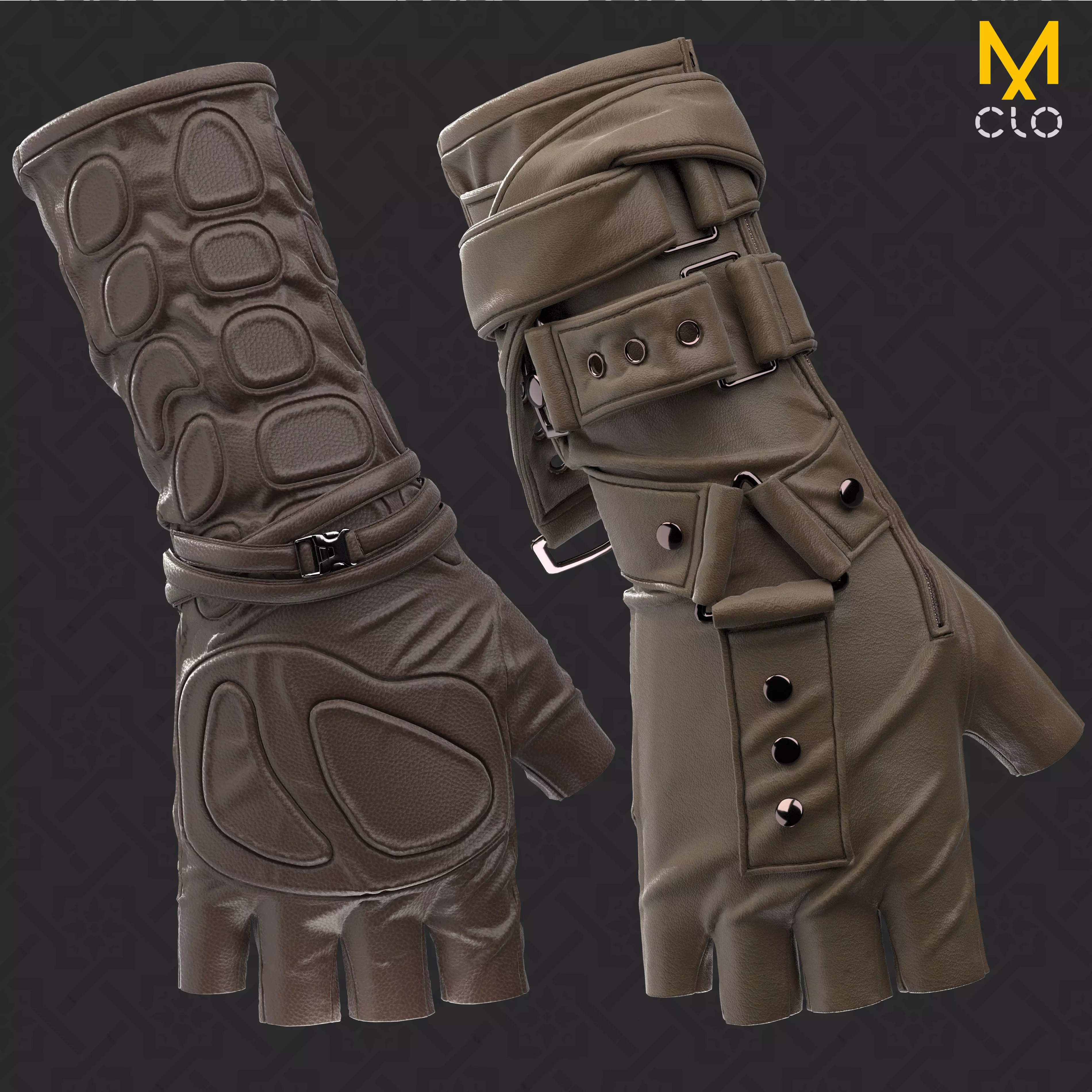 Gloves - MD Clo projects and OBJ 3D model 3D model