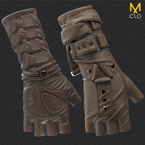 Gloves - MD Clo projects and OBJ 3D model 3D model