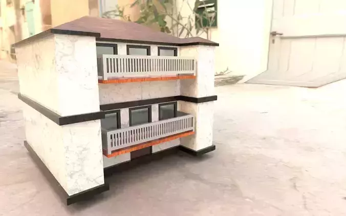 House 3d two story with balconies