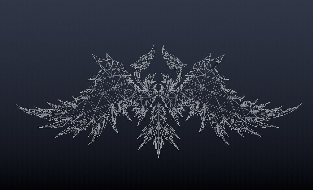 Futuristic Wing Low-poly 3D model_7