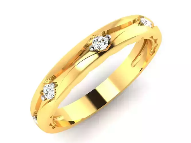 Solitaire Women Engagement Wedding Ring 3dm Render Detail