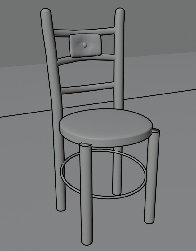CAFE TABLE CHAIR SET Free 3D model_23