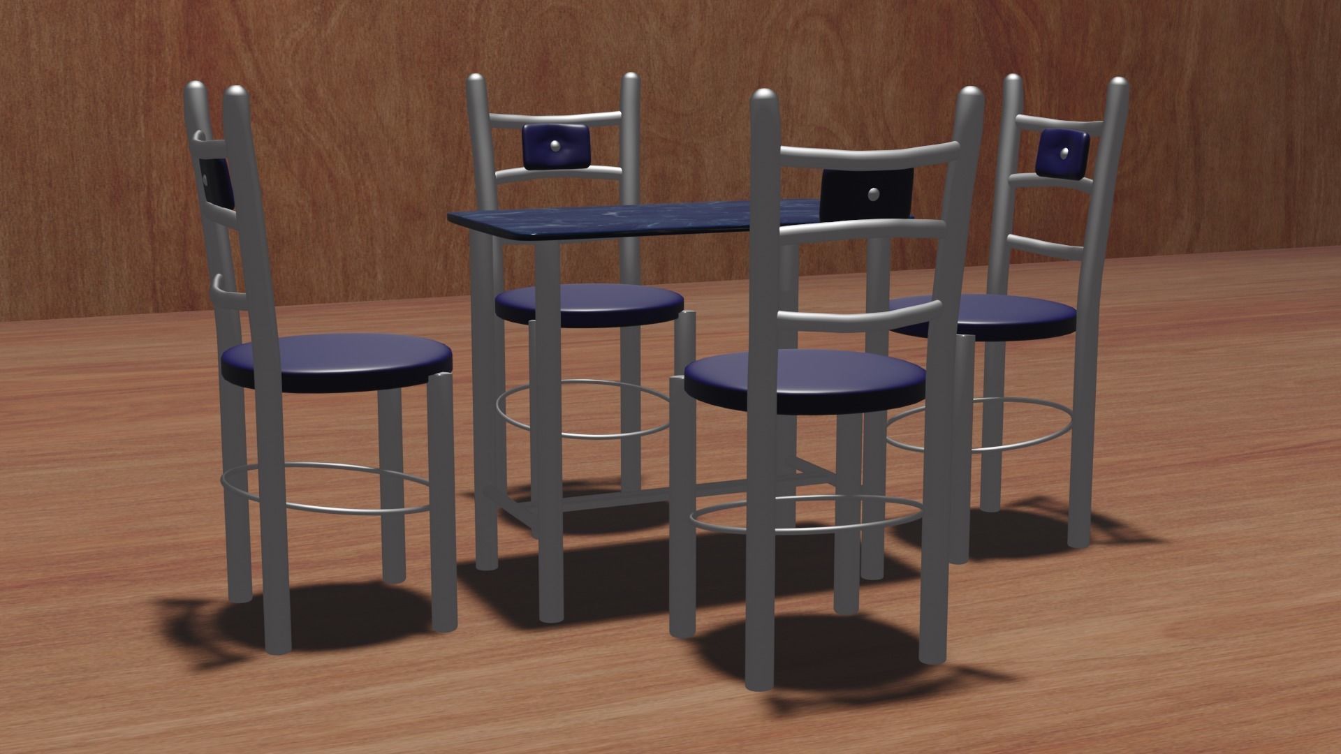 CAFE TABLE CHAIR SET Free 3D model_8