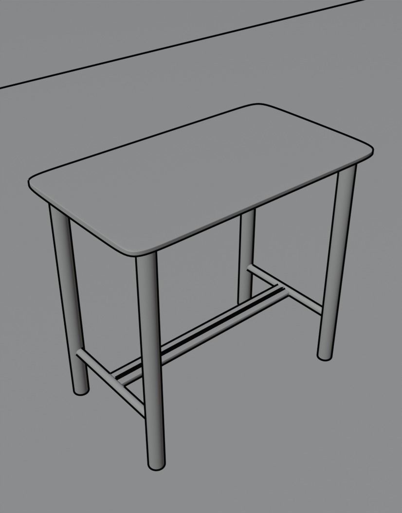 CAFE TABLE CHAIR SET Free 3D model_18