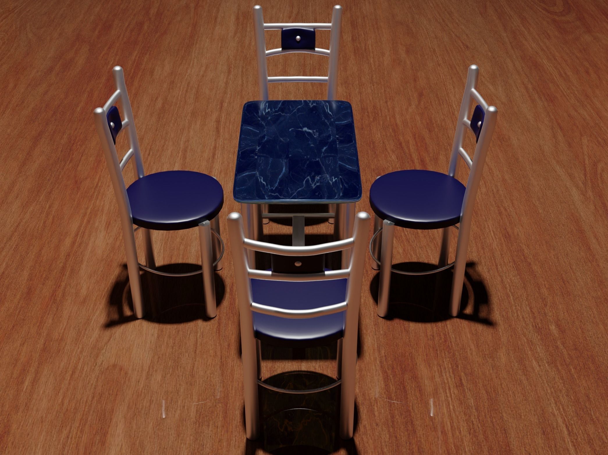 CAFE TABLE CHAIR SET Free 3D model_2