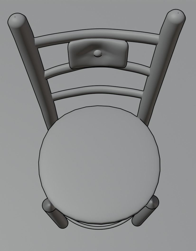 CAFE TABLE CHAIR SET Free 3D model_22