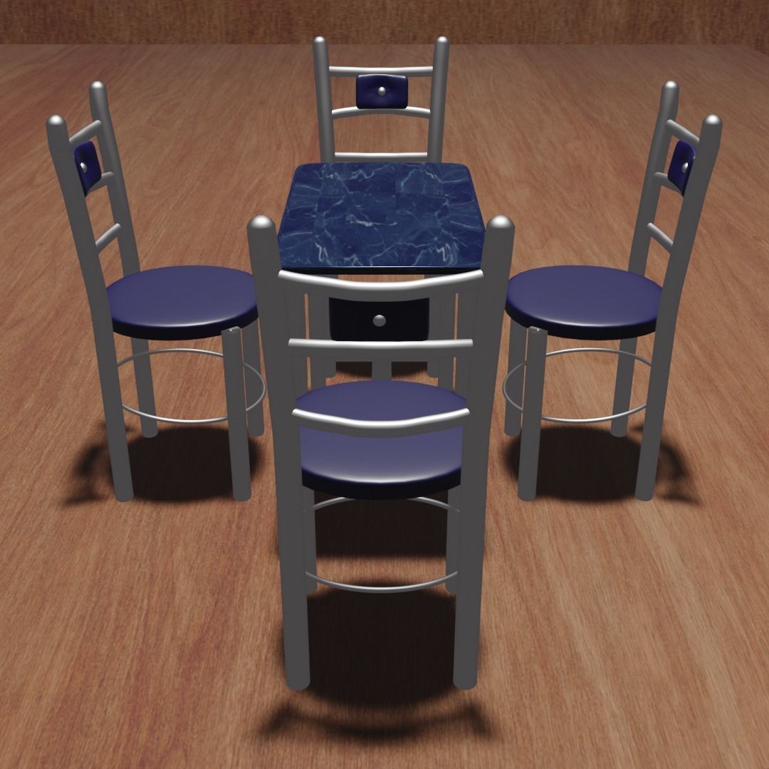 CAFE TABLE CHAIR SET Free 3D model_9