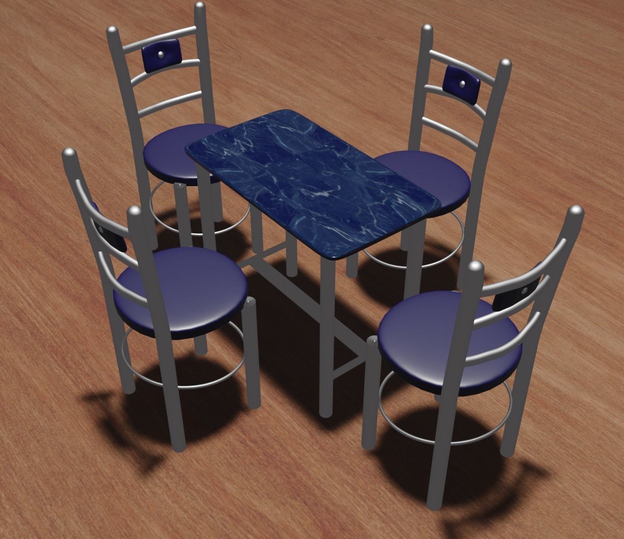 CAFE TABLE CHAIR SET Free 3D model_10