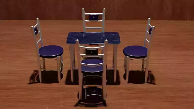 CAFE TABLE CHAIR SET Free 3D model