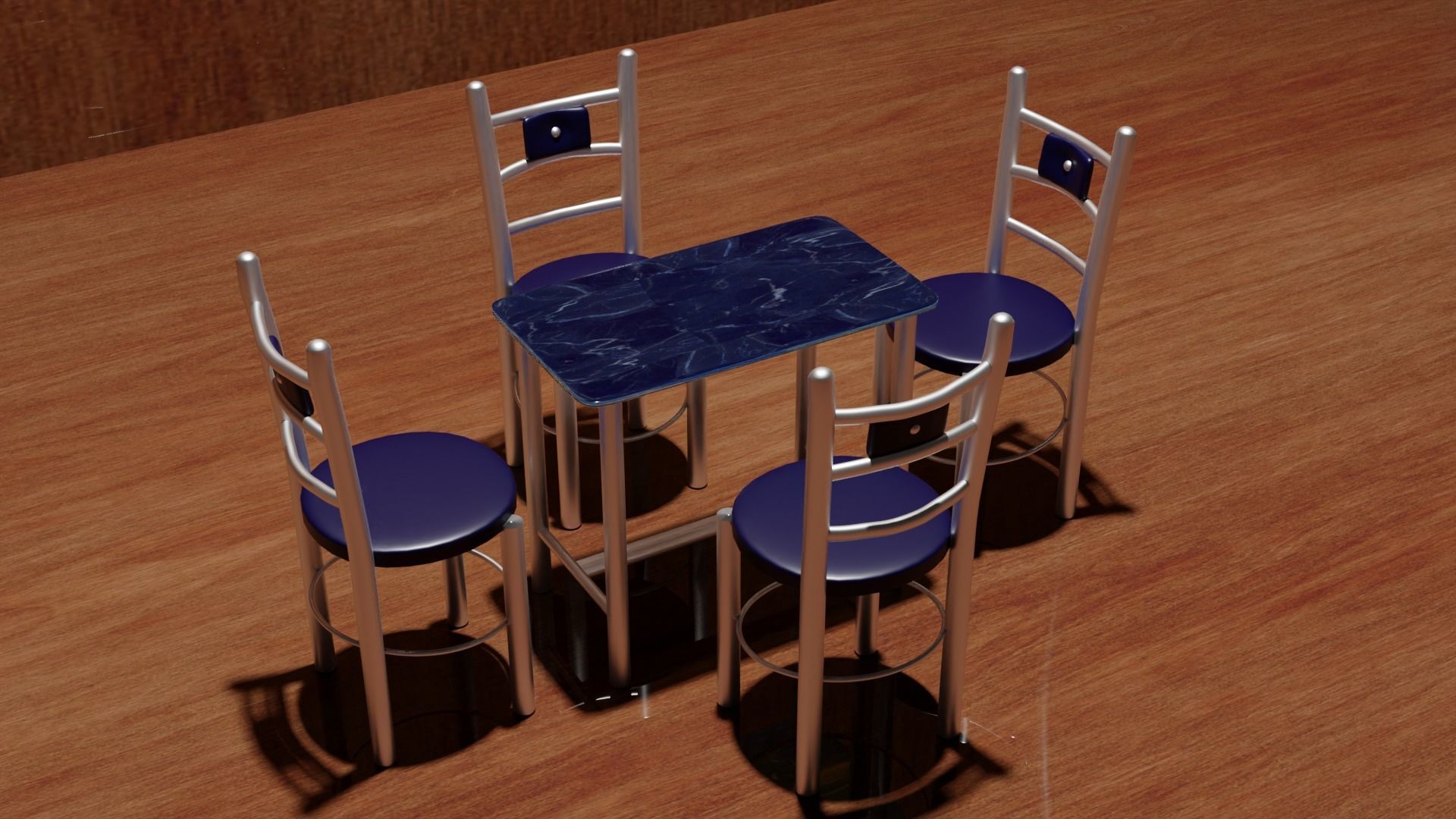 CAFE TABLE CHAIR SET Free 3D model_1