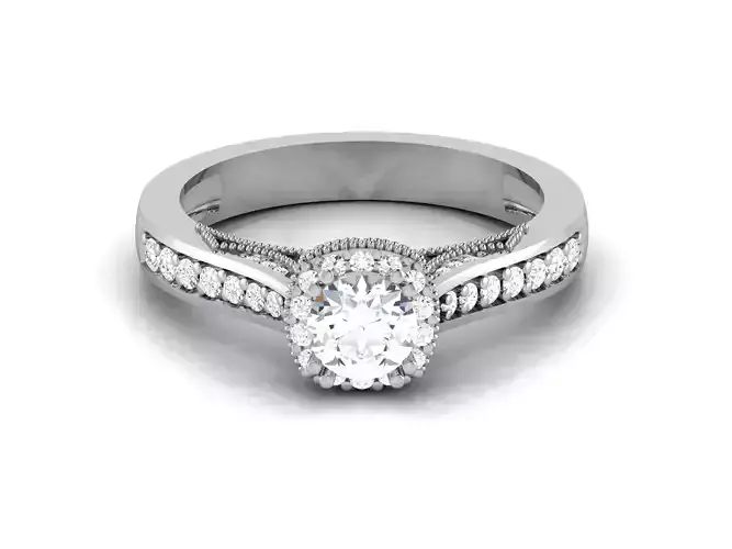 Solitaire Women Engagement Wedding Ring 3dm Render Detail