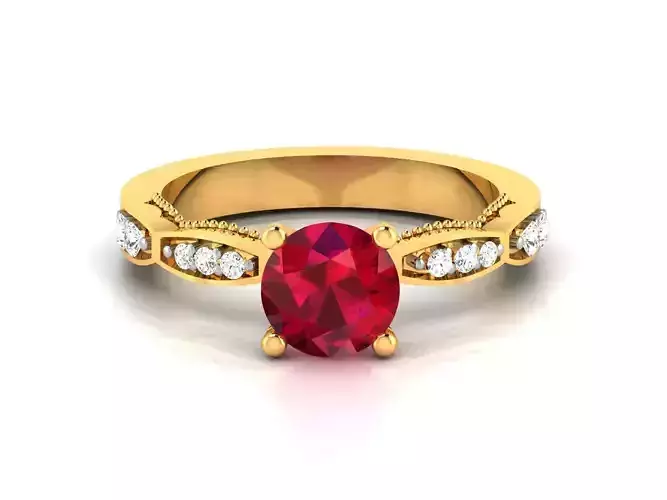 Solitaire Women Engagement Wedding Ring 3dm Render Detail