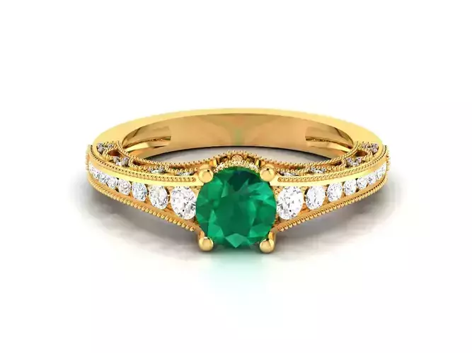 Solitaire Women Engagement Wedding Ring 3dm Render Detail