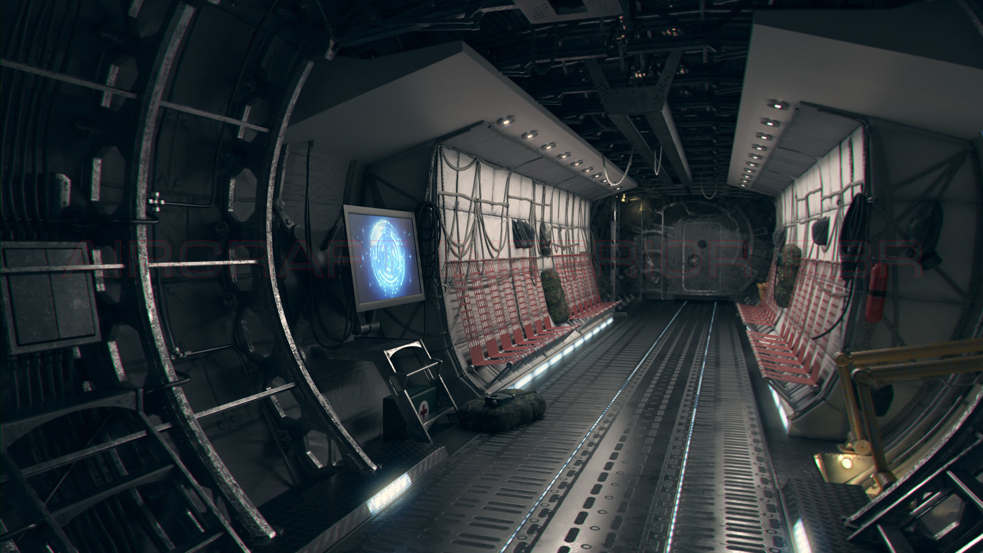 Aircraft Interior PBR Low-poly 3D model_6