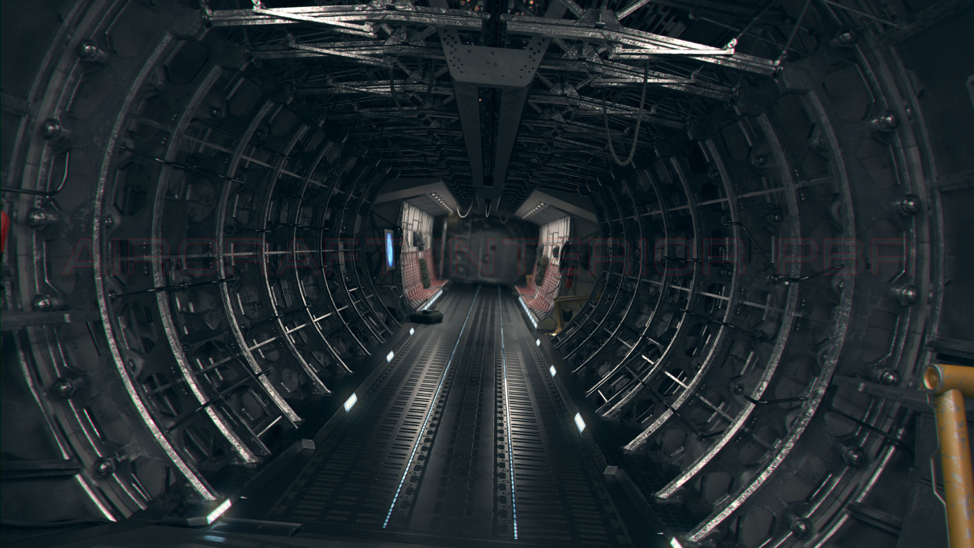 Aircraft Interior PBR Low-poly 3D model_1