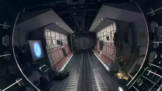 Aircraft Interior PBR Low-poly 3D model
