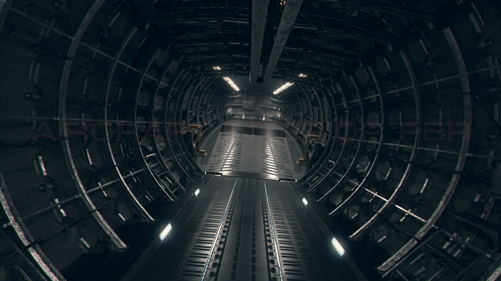 Aircraft Interior PBR Low-poly 3D model_9