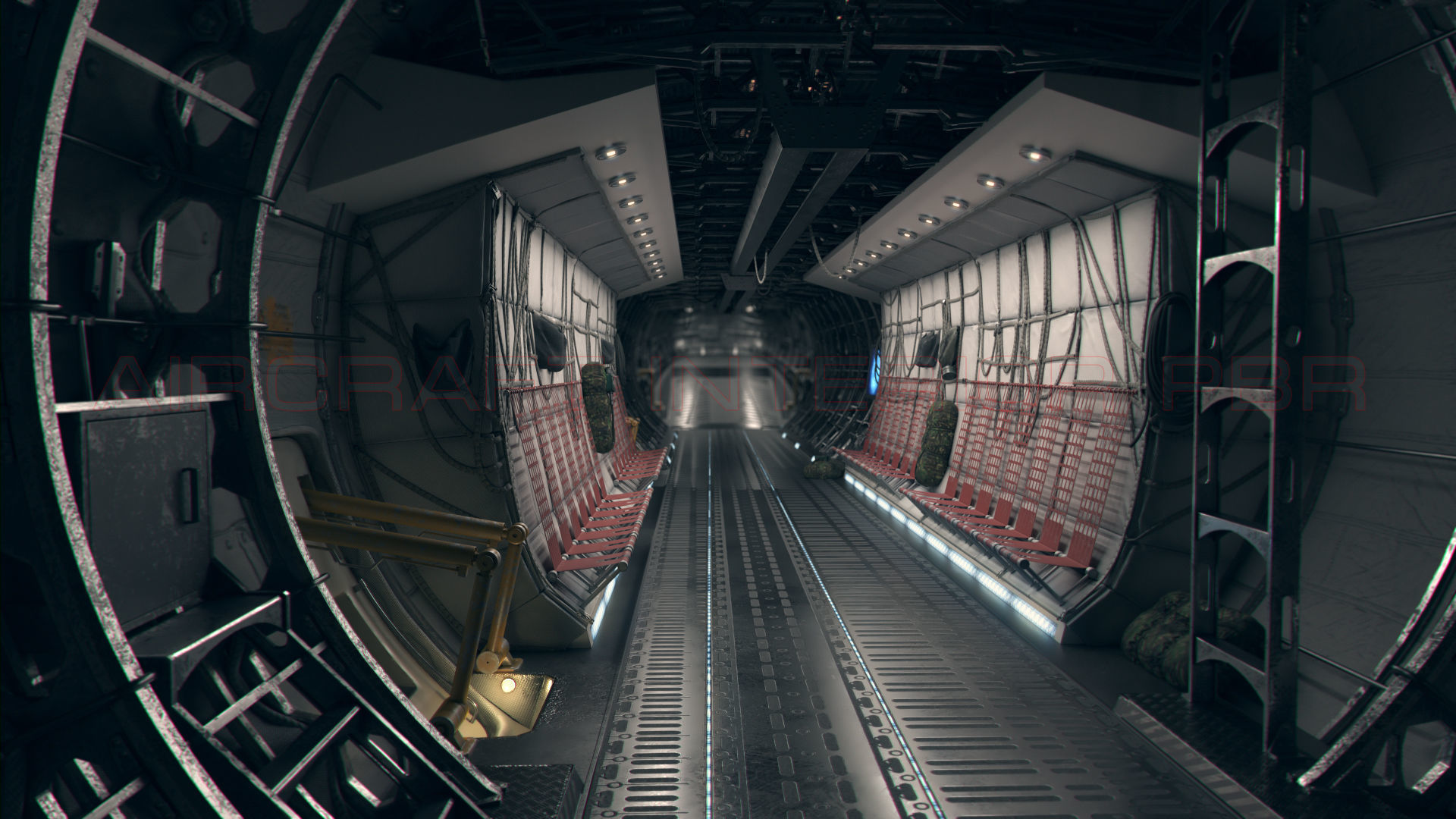 Aircraft Interior PBR Low-poly 3D model_7