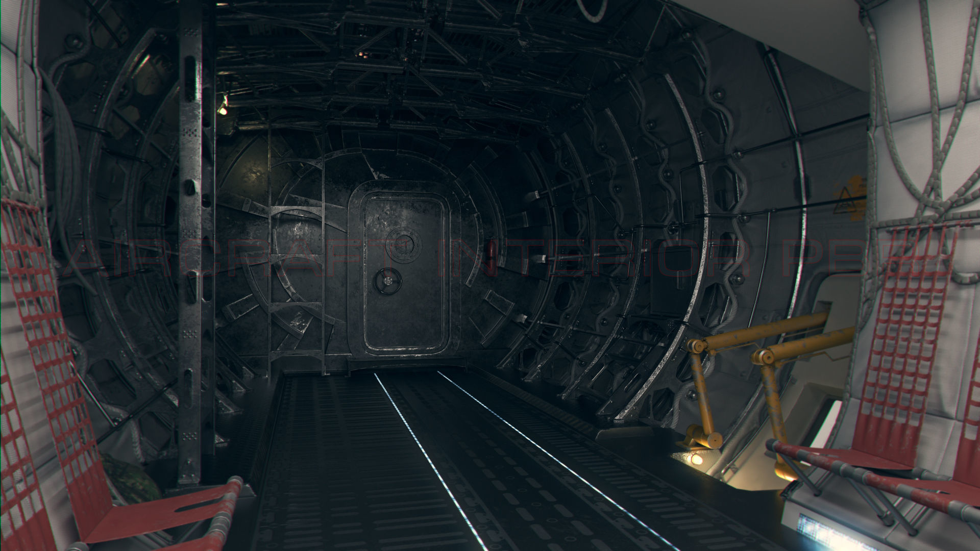 Aircraft Interior PBR Low-poly 3D model_4