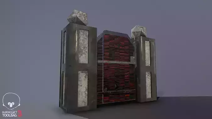 Fence with marble columns