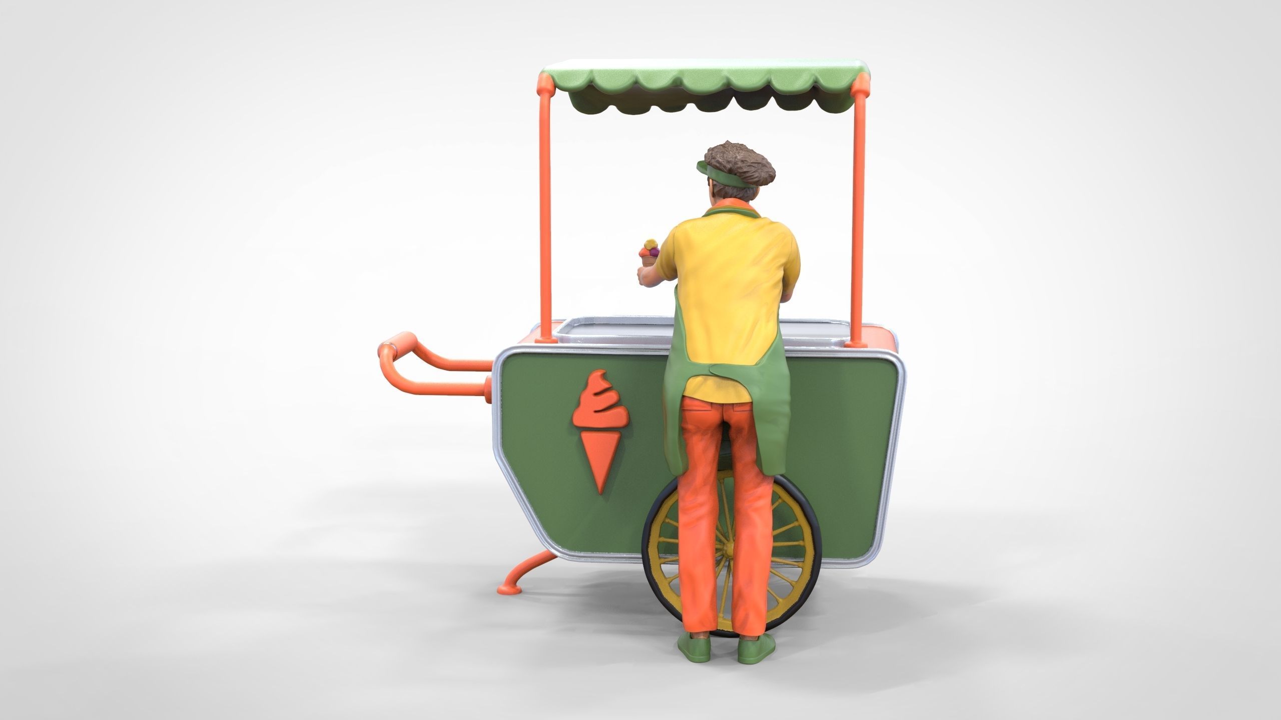 N3 Salesperson Ice cream Seller 3D print model_23