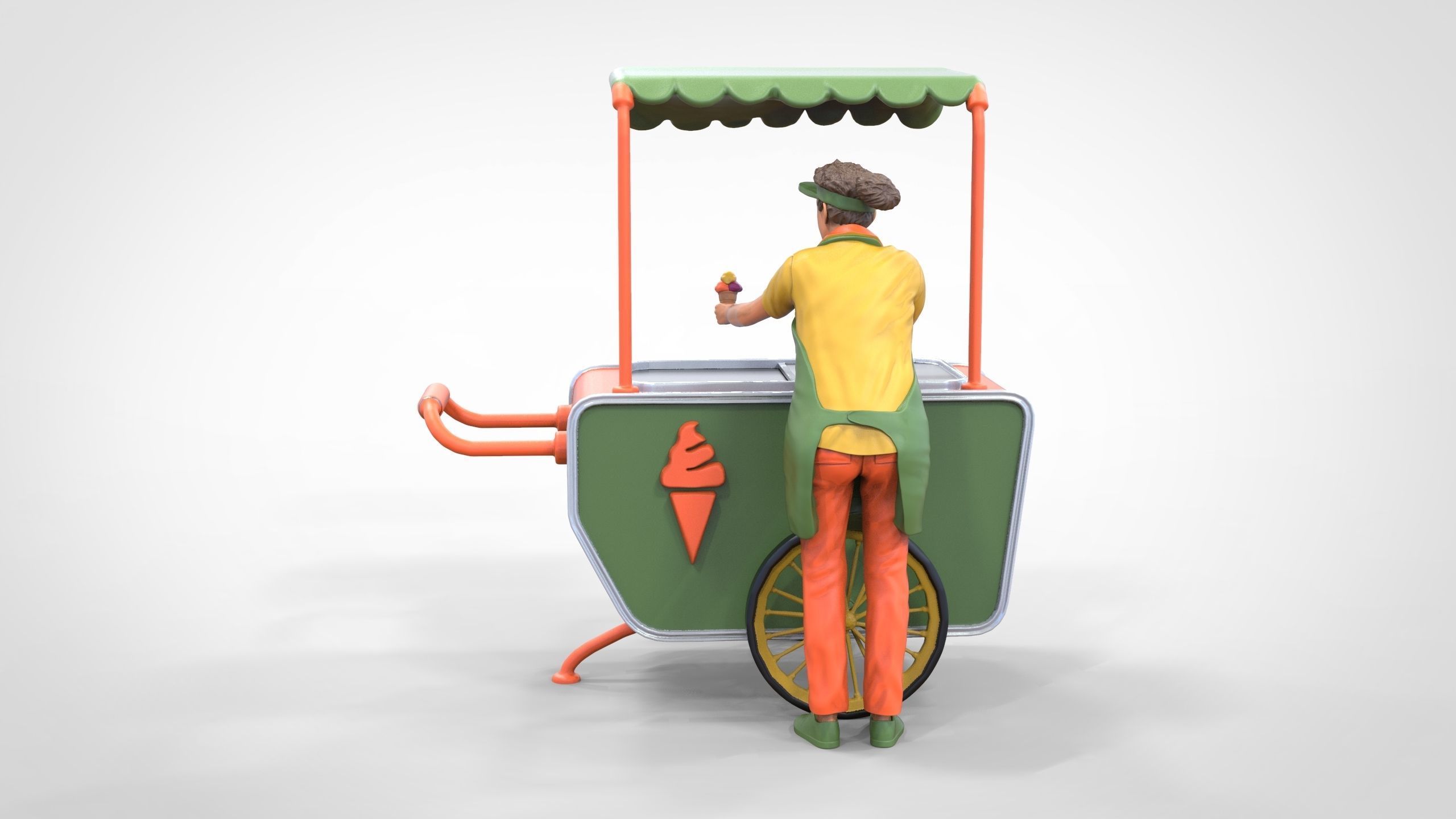 N3 Salesperson Ice cream Seller 3D print model_22