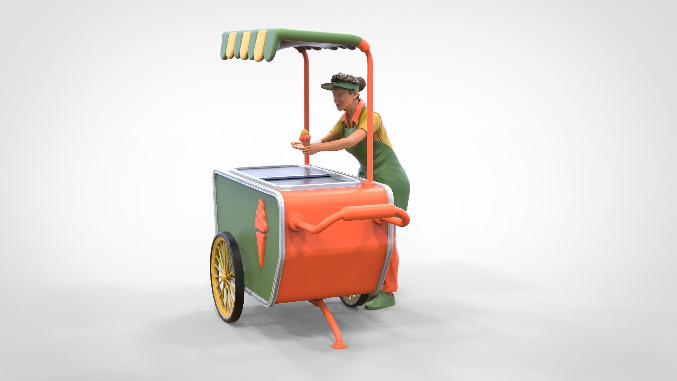 N3 Salesperson Ice cream Seller 3D print model_11