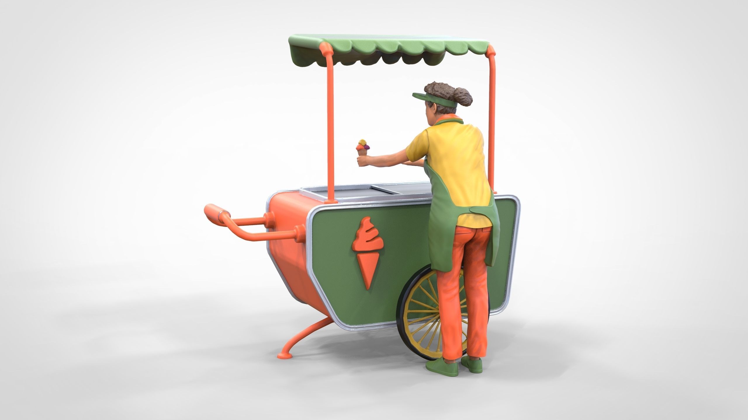 N3 Salesperson Ice cream Seller 3D print model_20