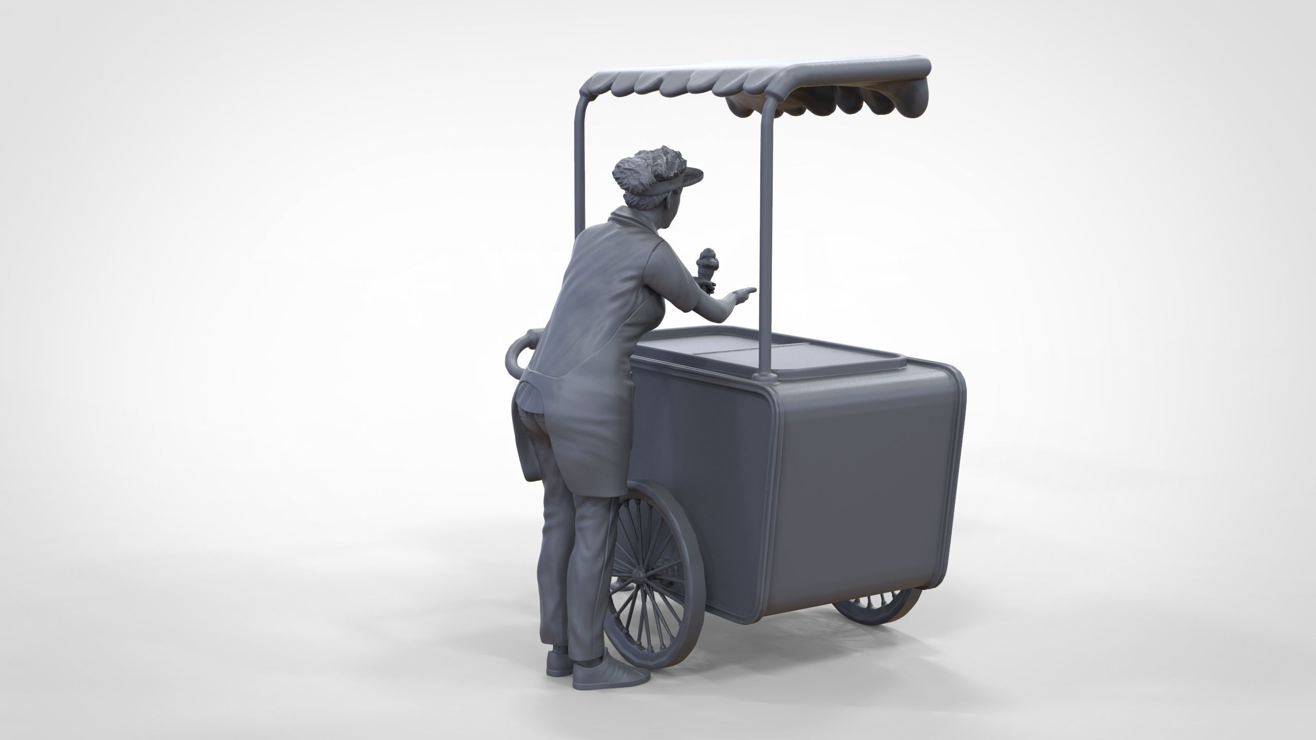 N3 Salesperson Ice cream Seller 3D print model_48