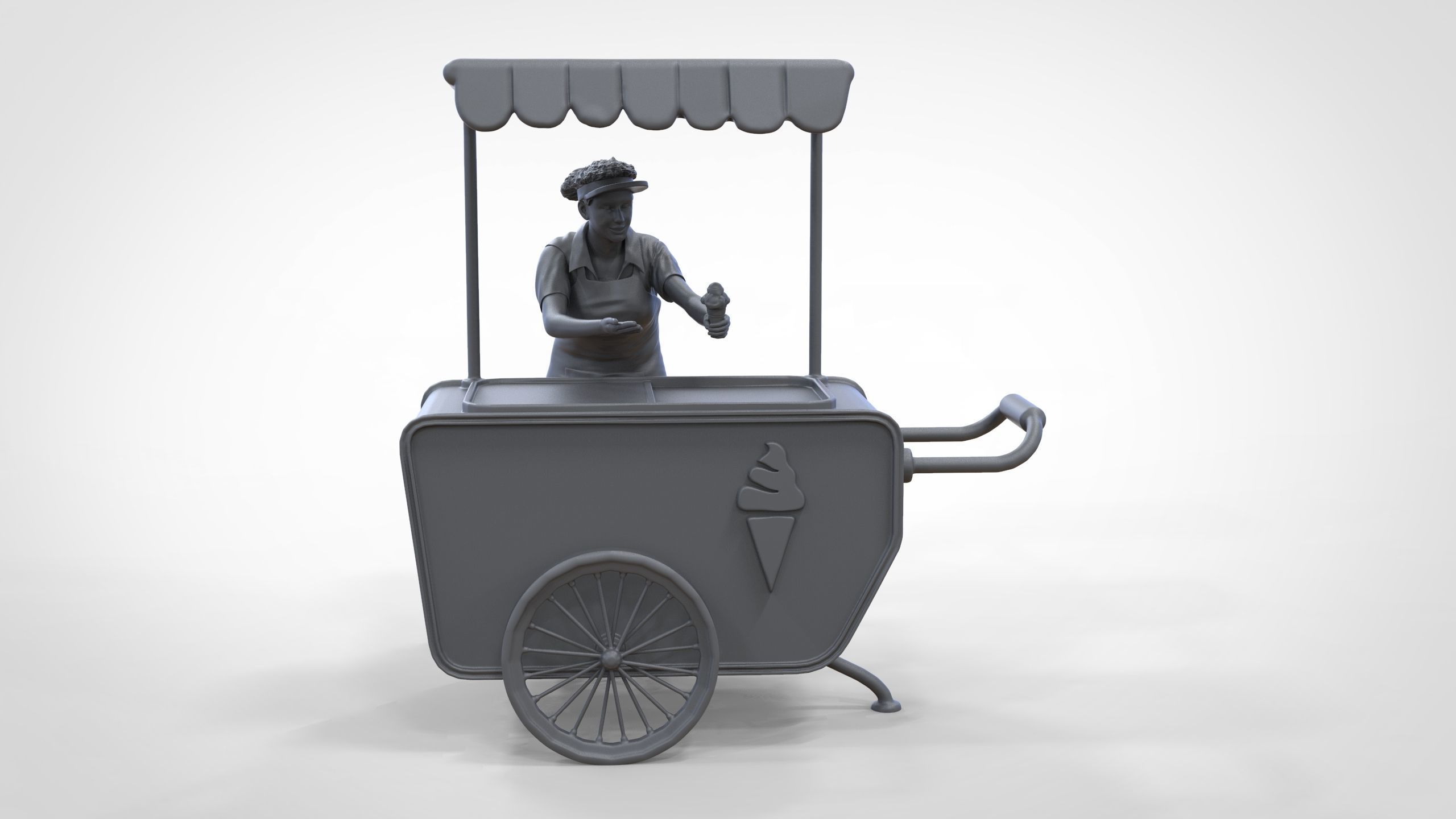 N3 Salesperson Ice cream Seller 3D print model_42