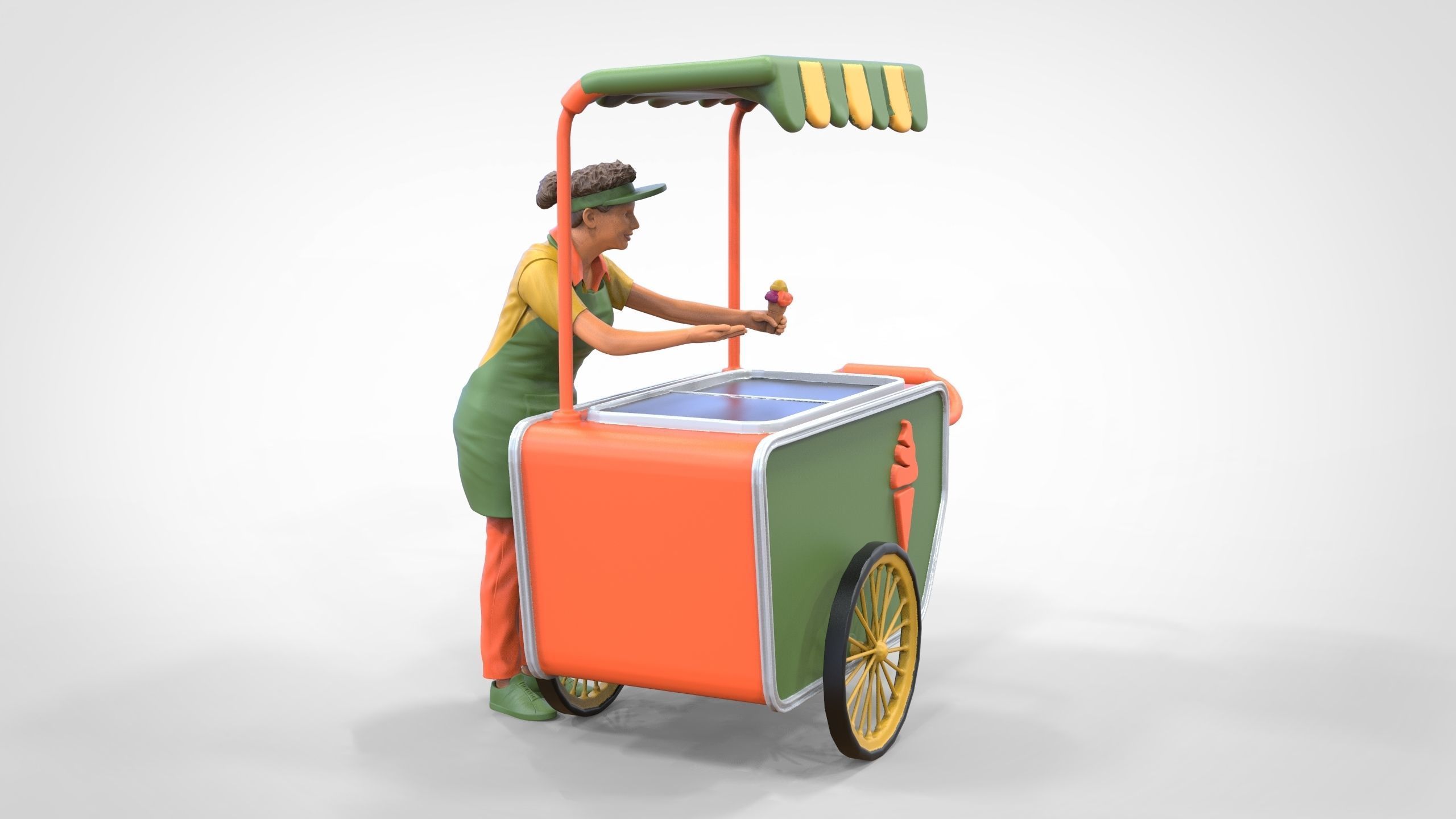 N3 Salesperson Ice cream Seller 3D print model_34